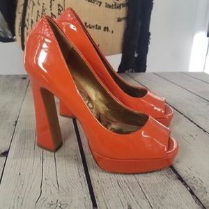 Sam Edelman platform peep toe pumps